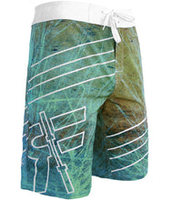 europa-mens-crossfit-shorts-blue-turquoise-teal-tan-blended-design-white-labeling-front-angle-by-rokfit