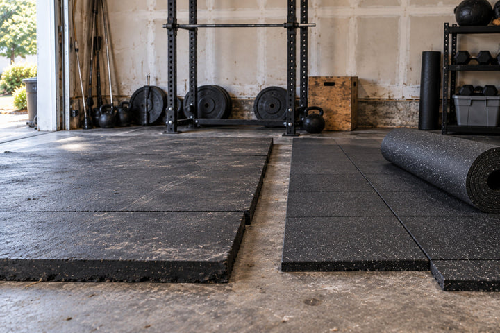 Horse stall mats vs gym flooring in a working residential garage gym