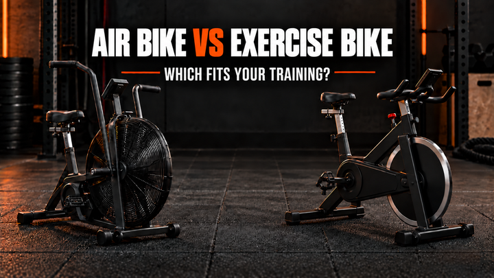 Air bike versus exercise bike in a garage gym