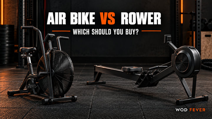 Air bike versus rowing machine in a garage gym