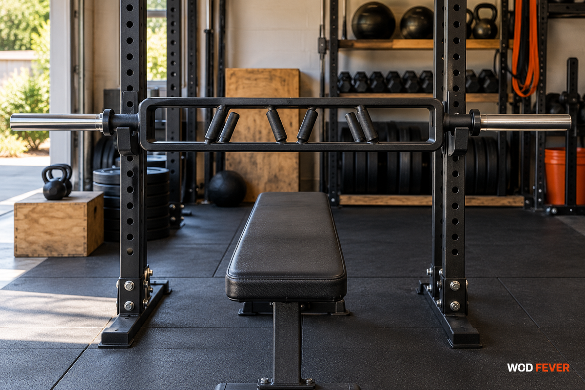 Garage-gym equipment illustration for Best Multi-Grip Bars: Flat vs Cambered, Titan vs REP