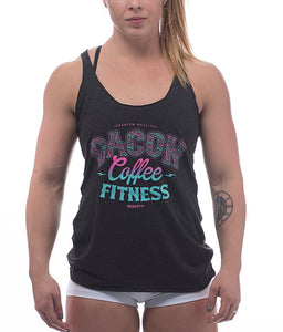 the-trifecta-bacon-coffee-fitness-tri-black-womens-crossfit-tank-top-front-by-rokfit